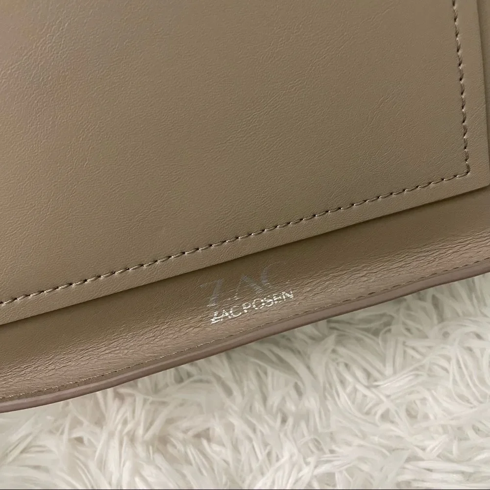 Zac Posen Eartha Iconic Saddle Shoulder/ Crossbody Bag - Beige sz small - Picture 10 of 16